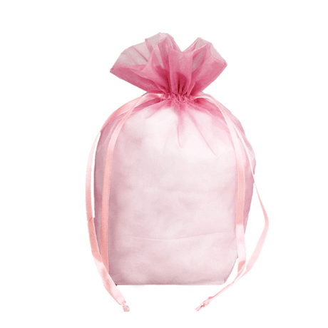 Pink - Cardboard Bottom Organza Bag - 8 x 4 x 10"