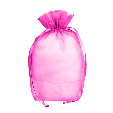 Hot Pink - Cardboard Bottom Organza Bag - 8 x 4 x 10"