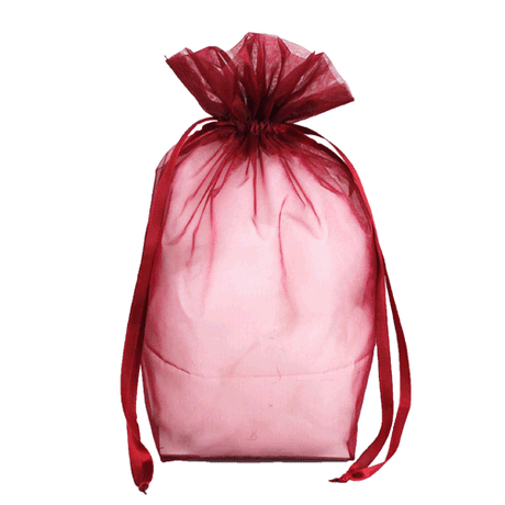 Burgundy - Cardboard Bottom Organza Bag - 8 x 10"