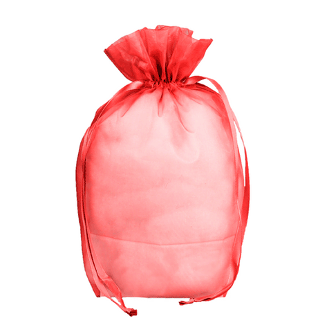 Red - Cardboard Bottom Organza Bag - 8 x 4 x 10"