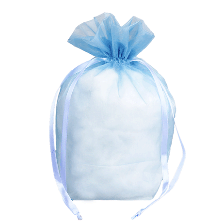 Light Blue - Cardboard Bottom Organza Bag - 8 x 10"