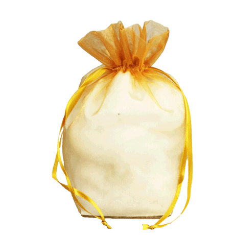 Gold - Cardboard Bottom Organza Bag - 8 x 10"