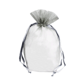 Silver - Cardboard Bottom Organza Bag - 8 x 4 x 10"
