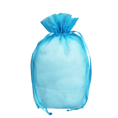 Turquoise - Cardboard Bottom Organza Bag - 8 x 4 x 10"