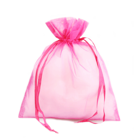 Hot Pink - Flat Organza Bag - 5-1/2 x 9"