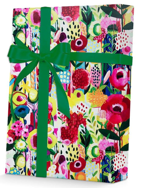 Floral Collage - Gift Wrap - 1/4 Ream - Gift Wrap Roll (24" x 208 ft.)