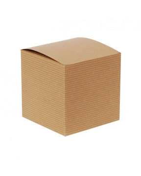 Recycled Natural Kraft Groove - 1 Piece Top Tuck Gift Box - 4 x 4 x 4"