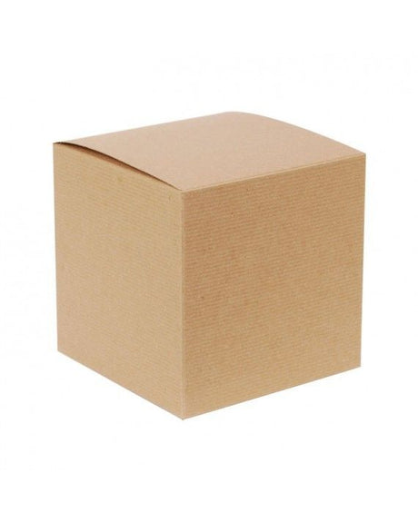 Recycled Natural Kraft Groove - 1 Piece Top Tuck Gift Box - 6 x 6 x 6"