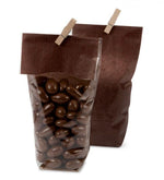 Clear/Brown - Kraft Backed Hard Bottom Candy Bag - 2-1/8 x 1-3/4 x 8-1/2"