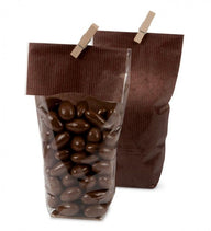 Clear/Brown - Kraft Backed Hard Bottom Candy Bag - 2-1/8 x 1-3/4 x 8-1/2"