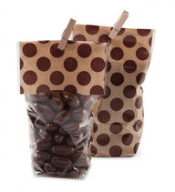 Clear/Brown Dot - Kraft Backed Hard Bottom Candy Bag - 2-5/8 x 1-7/8 x 10-1/4"