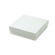 Clear Lid/White Swirl Base - Jewelry Box - 3-1/2 x 3-1/2 x 1"