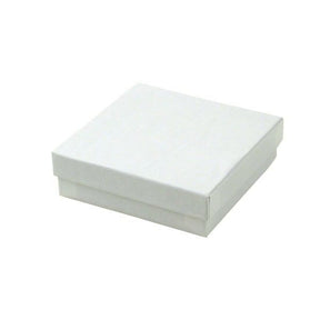 Clear Lid/White Swirl Base - Jewelry Box - 3-1/2 x 3-1/2 x 1"