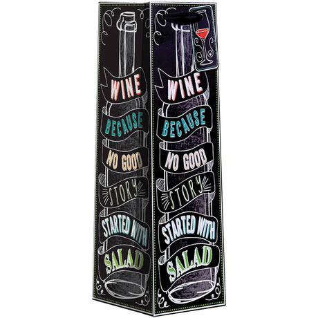 Chalkboard - Wine Bag - 4-1/2 x 4-1/2 x 14"