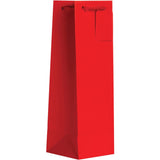 Matte Red - Wine Bag w/Tag - 4-1/2 x 4-1/2 x 14"