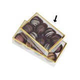 Clear/Gold - Gold Rimmed Rectangle Candy Box - 4-7/8 x 3-1/2 x 1-7/16"