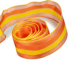 Yellow / Orange - Beach Stripes Ribbon - 1-1/2" x 100 Yards