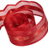 Red Sheer w/ Satin & Metallic Gold Center - Beatrice Sheer & Satin Center Ribbon - 1-1/2" x 50 Yards