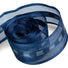 Light Navy Sheer w/ Satin & Metallic Silver Center - Beatrice Sheer & Satin Center Ribbon - 1-1/2" x 50 Yards