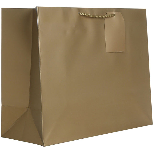 Matte Metallic Gold - Gift Bag w/Tag - 17-1/2 x 7 x 14"