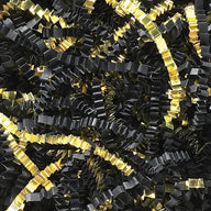 Black/Gold - Crinkle Cut Basket Shred - 10 lb Box