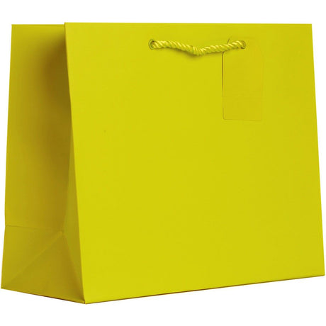 Matte Yellow - Gift Bag w/Tag - 12-1/2 x 5 x 10"