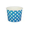 Polka Dot Blue - Ice Cream Cup - (12 oz) 4" Dia x 3" H