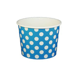 Polka Dot Blue - Ice Cream Cup - (20 oz) 5" Dia. x 3" H