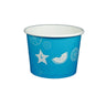 Fruit Pattern Blue - Ice Cream Cup - (16 oz) 4-3/8" Dia x 3-1/4" H