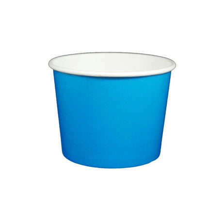 Solid Blue - Ice Cream Cup - (8 oz) 3-3/4" (Dia) x 2-3/8" H