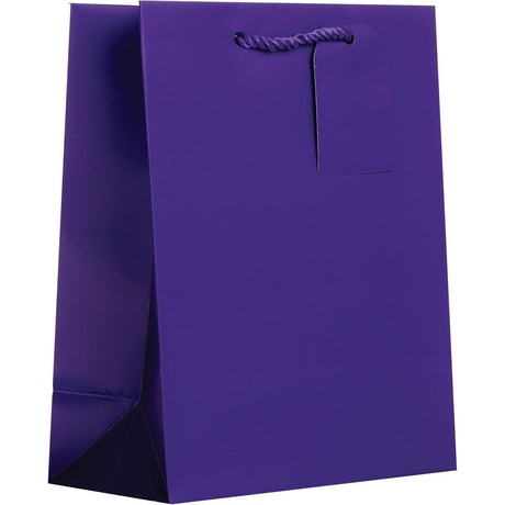 Matte Purple - Gift Bag w/Tag - 8 x 4 x 10"