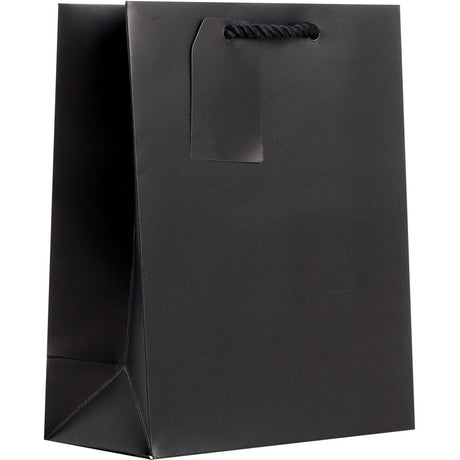 Matte Black - Gift Bag w/Tag - 8 x 4 x 10"