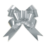 Silver - Bow Magic Pull Bow Glitter Butterfly - 6-3/4" (Dia) w/ 74" Band Ribbon