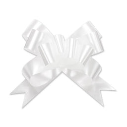 White - Bow Magic Pull Bow Butterfly - 4" Dia. w/ 38" Band Ribbon