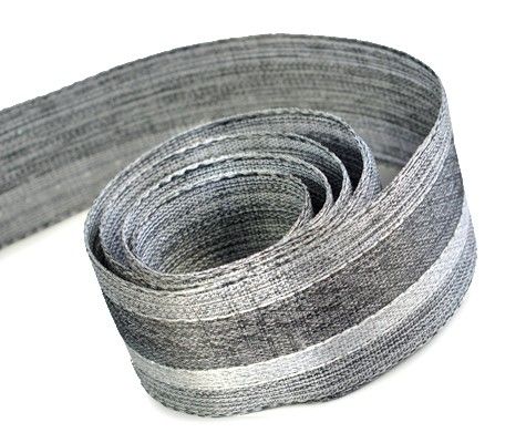 Black / Metallic Silver - Brilliance (Wired Edge) Ribbon - 1-1/2" x 50 Yards