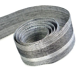 Black / Metallic Silver - Brilliance (Wired Edge) Ribbon - 1-1/2" x 50 Yards