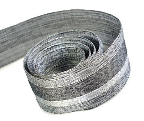Black / Metallic Silver - Brilliance (Wired Edge) Ribbon - 1-1/2" x 50 Yards