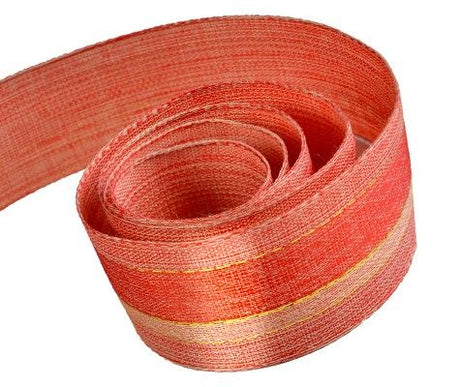 Red / Metallic Gold - Brilliance (Wired Edge) Ribbon - 1-1/2" x 50 Yards