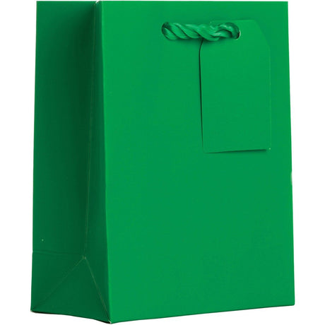 Matte Green - Gift Bag w/Tag - 6 x 3 x 7-1/2"