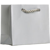 Matte Metallic Silver - Gift Bag w/Tag - 5 x 2 x 4"