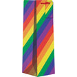 Rainbow Stripe - Wine Bag - 4-1/2 x 4-1/2 x 14"