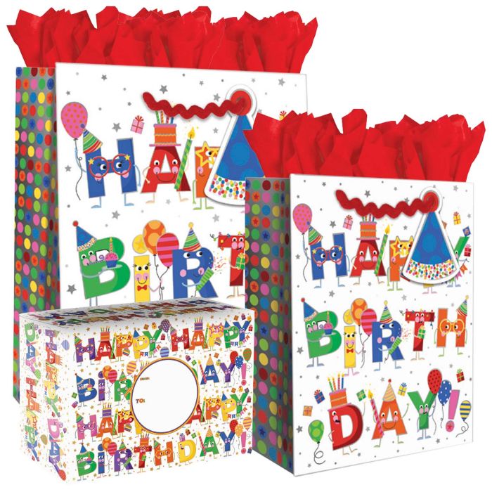 Birthday Characters Gift Bags, Wrapping Paper, & Mailers