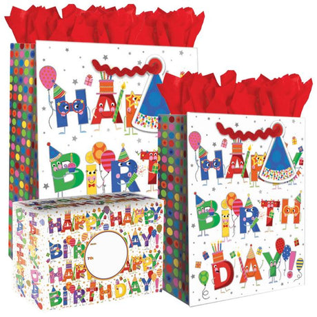 Birthday Characters Gift Bags, Wrapping Paper, & Mailers