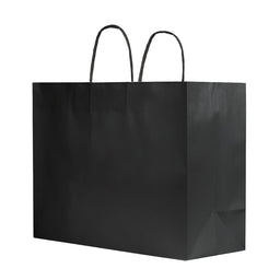 Black - Smooth Top Egde Shopping Bag - 16 x 6 x 13"