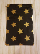 Black Gold Stars Poly Mailers Size 10x13 Colorful Shipping Bags