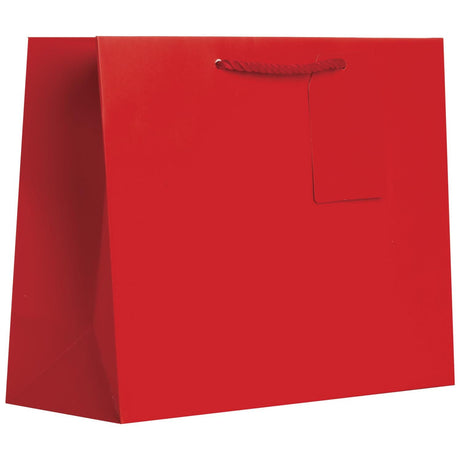 Matte Red - Gift Bag w/Tag - 12-1/2 x 5 x 10"