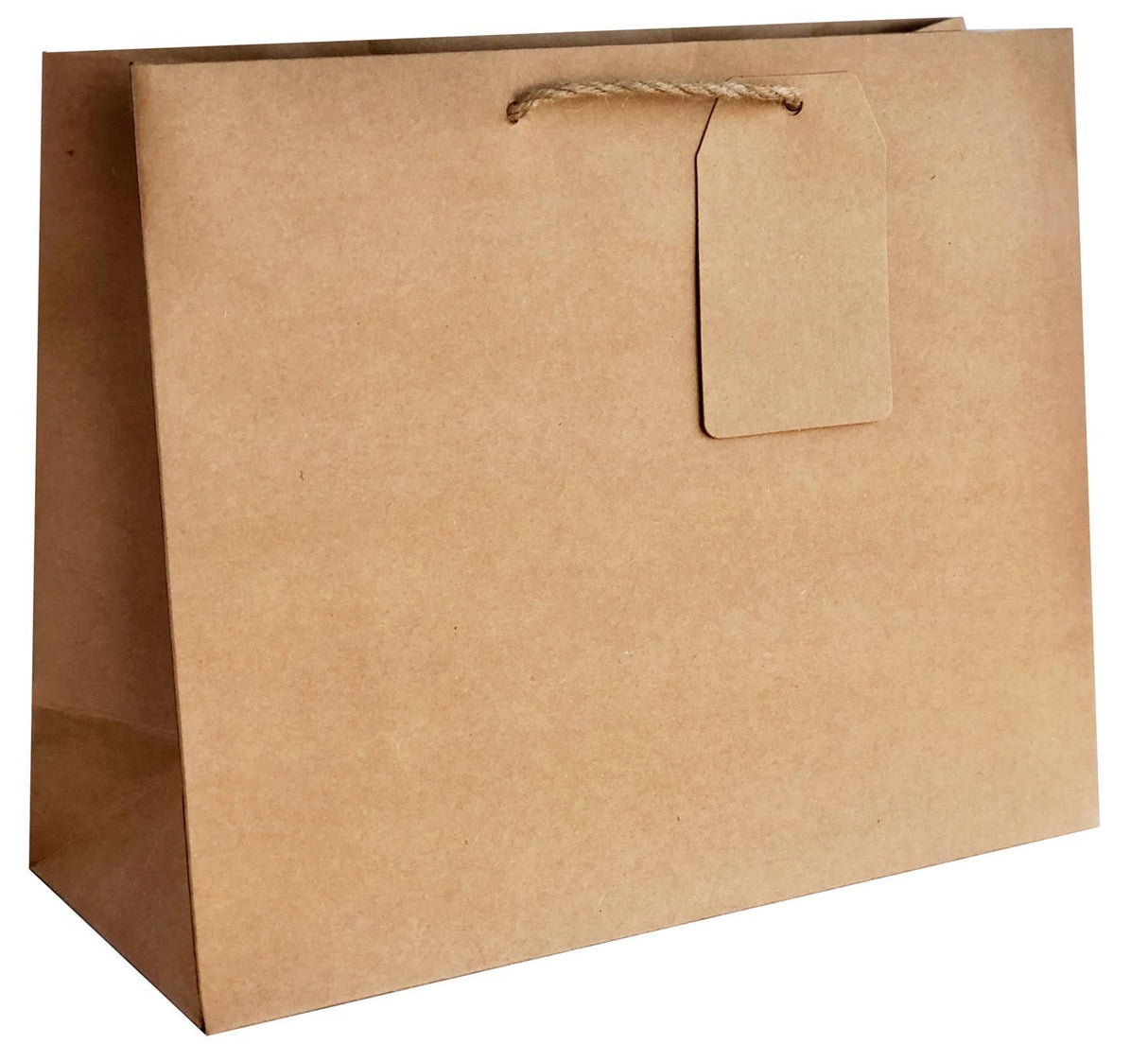 Kraft Natural - Gift Bag w/Tag - 12-1/2 x 5 x 10"
