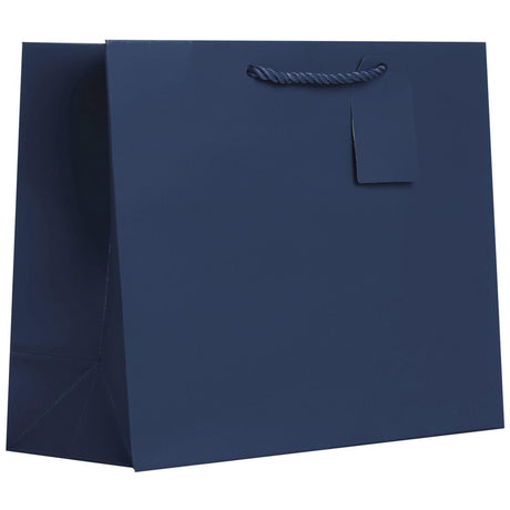 Navy Matte - Gift Bag w/Tag - 12-1/2 x 5 x 10"