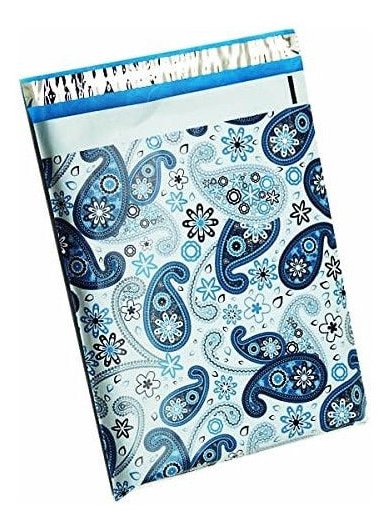 Blue Paisley Poly Mailers Size 6x9 Shipping Bags