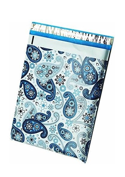 Blue Paisley Poly Mailers Size 6x9 Shipping Bags